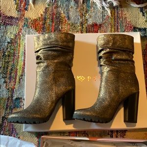 New in box gold and black Katy perry boots